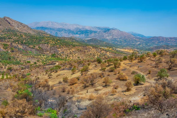 Hügelige Landschaft Auf Der Griechischen Insel Kreta — Stockfoto