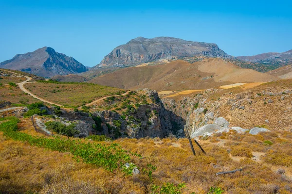 Hilly Wsi Greckiej Wyspy Kreta — Zdjęcie stockowe