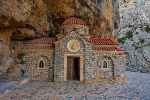 stock image Saint Nicholas Church at Kotsifou canyon at Crete, Greece.