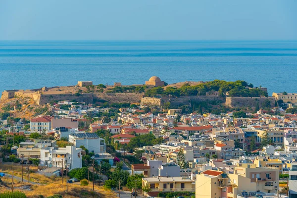 Panorama View Greek City Rethimno Crete Island — стокове фото