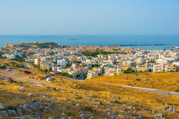 Panorama Vista Cidade Grega Rethimno Ilha Creta — Fotografia de Stock