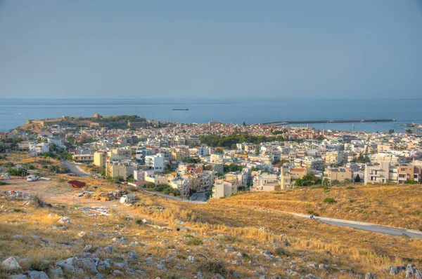 Panorama Vista Cidade Grega Rethimno Ilha Creta — Fotografia de Stock