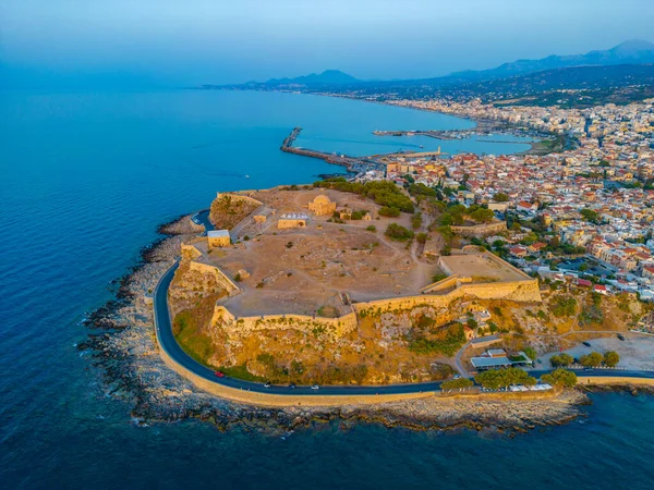 Yunan Kenti Rethimno Girit Teki Venedik Fortezza Kalesi Nin Günbatımı — Stok fotoğraf