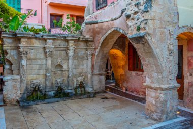 Rimondi Venedik Çeşmesi Yunan kenti Rethimno, Girit 'te.