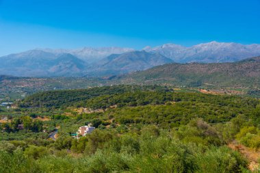 Yunan adası Girit 'in Hilly kırsalı.