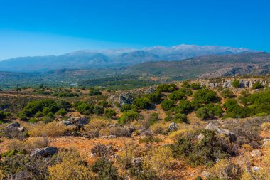 Yunan adası Girit 'in Hilly kırsalı.