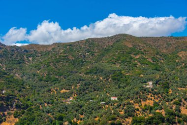 Yunan adası Girit 'in Hilly kırsalı.