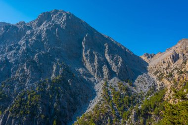 Yunan adası Girit 'te Samarya geçidi.