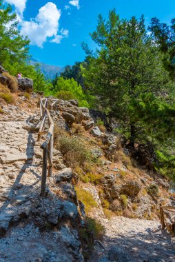 Yunan adası Girit 'te Samarya geçidi.