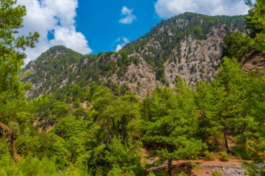 Yunan adası Girit 'te Samarya geçidi.