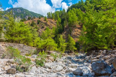 Yunan adası Girit 'te Samarya geçidi.