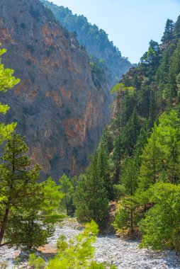 Yunan adası Girit 'te Samarya geçidi.