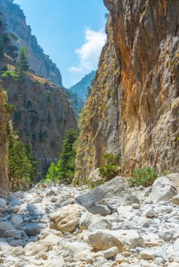 Yunan adası Girit 'te Samarya geçidi.