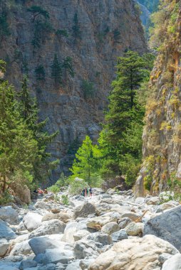 Yunan adası Girit 'te Samarya geçidi.