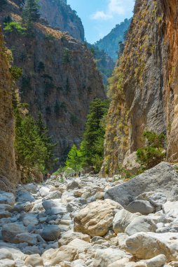 Yunan adası Girit 'te Samarya geçidi.