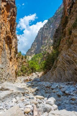 Yunan adası Girit 'te Samarya geçidi.