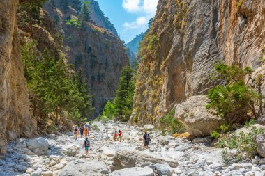 Yunan adası Girit 'te Samarya geçidi.