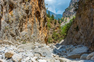 Yunan adası Girit 'te Samarya geçidi.