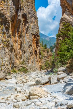 Yunan adası Girit 'te Samarya geçidi.