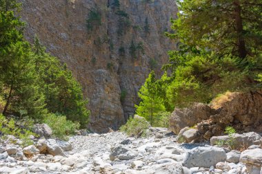 Yunan adası Girit 'te Samarya geçidi.