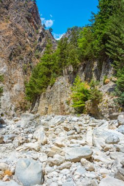 Yunan adası Girit 'te Samarya geçidi.