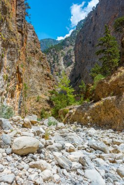 Yunan adası Girit 'te Samarya geçidi.