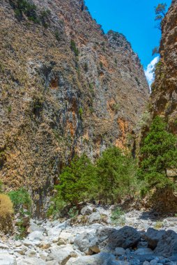 Yunan adası Girit 'te Samarya geçidi.