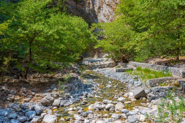 Yunan adası Girit 'te Samarya geçidi.