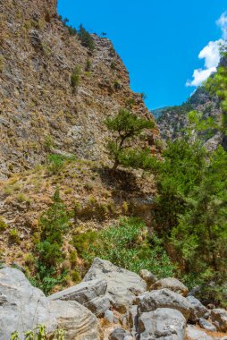 Yunan adası Girit 'te Samarya geçidi.