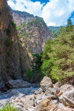 Yunan adası Girit 'te Samarya geçidi.