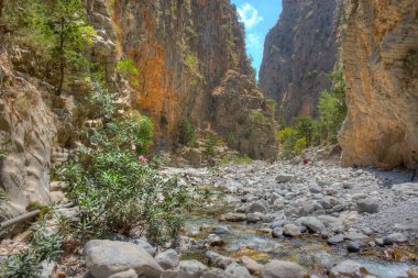 Yunan adası Girit 'te Samarya geçidi.