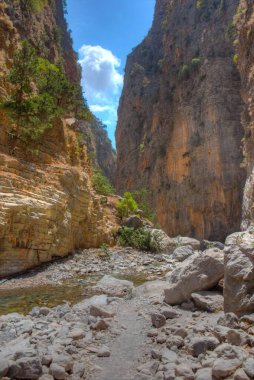 Yunan adası Girit 'te Samarya geçidi.