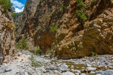 Yunan adası Girit 'te Samarya geçidi.
