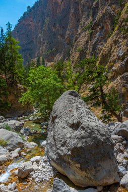 Yunan adası Girit 'te Samarya geçidi.