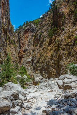 Yunan adası Girit 'te Samarya geçidi.
