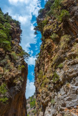 Yunan adası Girit 'te Samarya geçidi.