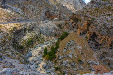 Yunan adası Girit 'te Kourtaliotiko Boğazı.