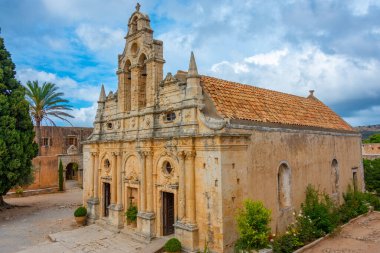 Yunan adası Girit 'teki Moni Arkadiou manastırı.