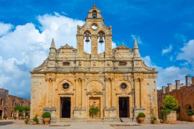 Yunan adası Girit 'teki Moni Arkadiou manastırı.