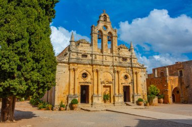 Yunan adası Girit 'teki Moni Arkadiou manastırı.