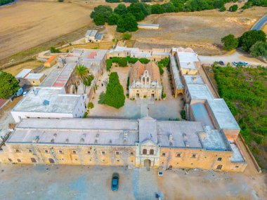 Yunan adası Girit 'teki Moni Arkadiou manastırı.