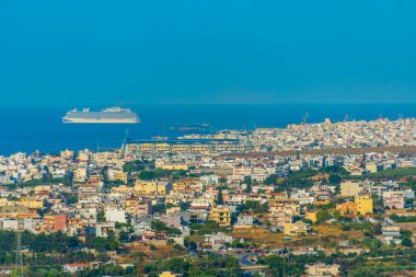 Yunan kenti Heraklion 'un Panorama manzarası.