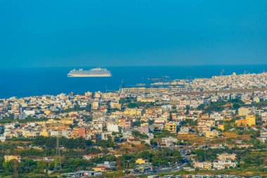 Yunan kenti Heraklion 'un Panorama manzarası.