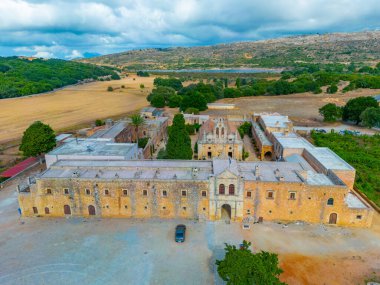 Yunan adası Girit 'teki Moni Arkadiou manastırı.