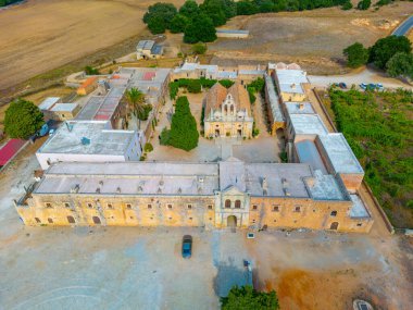 Yunan adası Girit 'teki Moni Arkadiou manastırı.