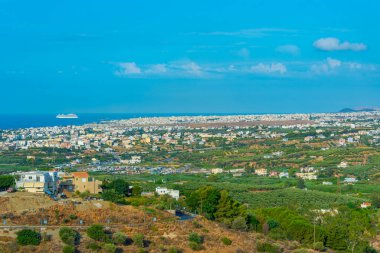 Yunan kenti Heraklion 'un Panorama manzarası.