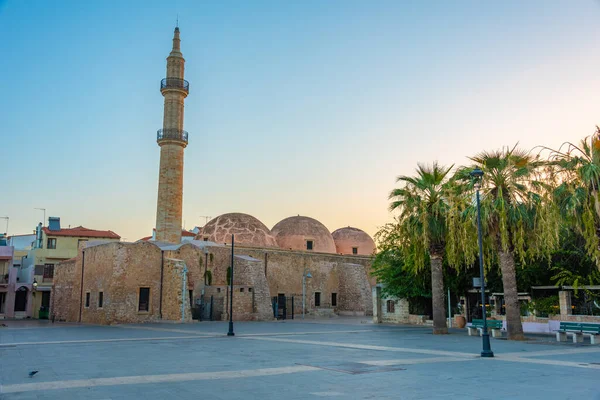 Napkelte Kilátás Neratze Mecset Görög Város Rethimno — Stock Fotó
