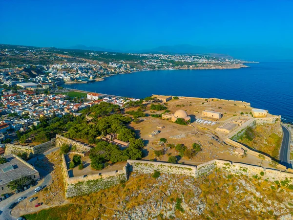 stock image Aerial view of Venetian Fortezza Castle in Greek town Rethimno, Crete.