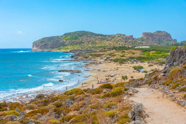 Giornata Estiva Alla Spiaggia Falasarna Creta Grecia — Foto Stock