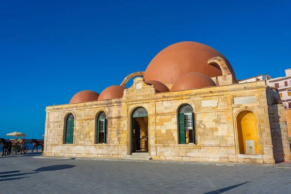 Mezquita Los Jenízaros Representa Hito Canea Creta — Foto de Stock
